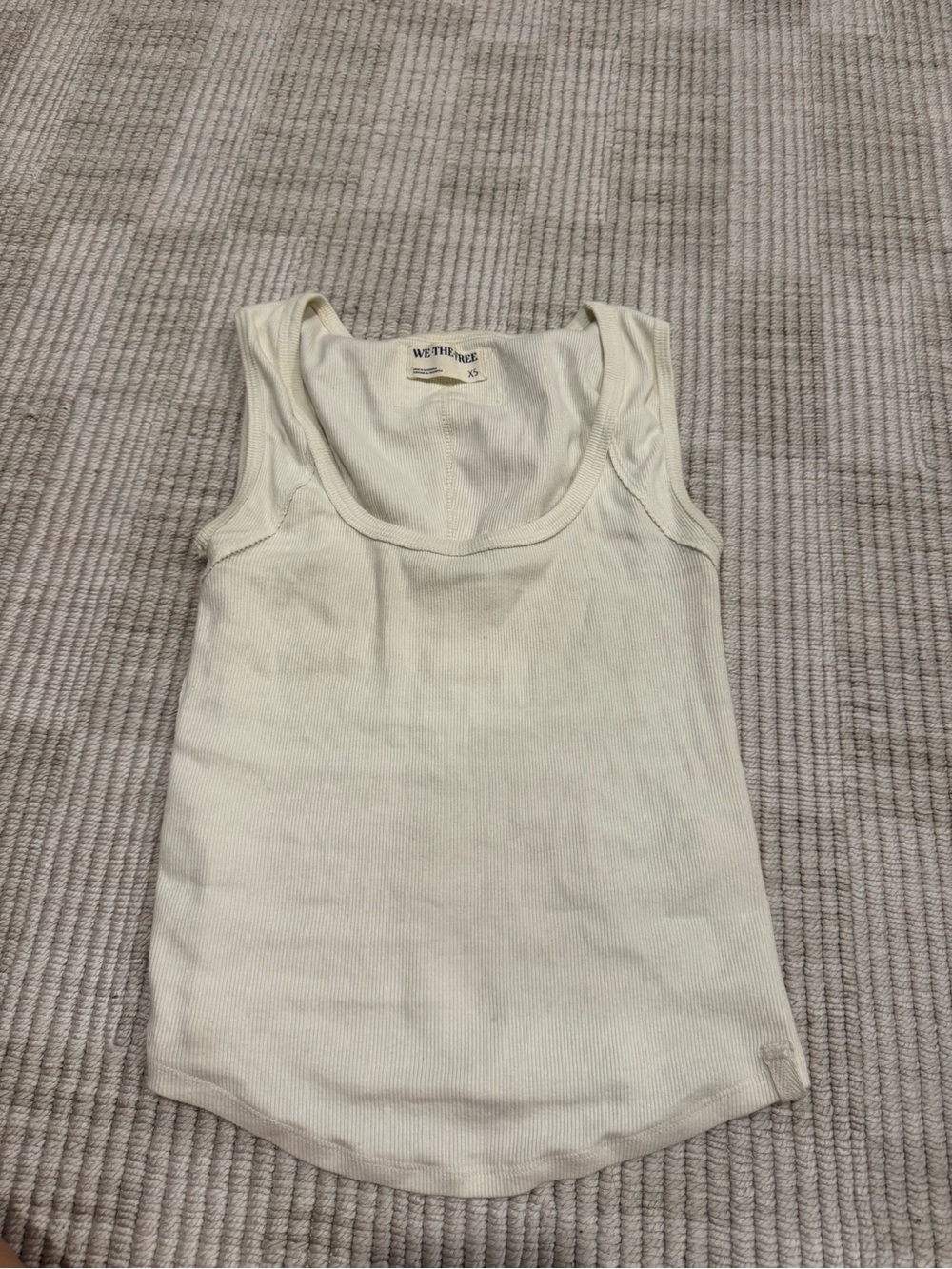 We The Free Ribbed Scoop Tank Top in Cream
